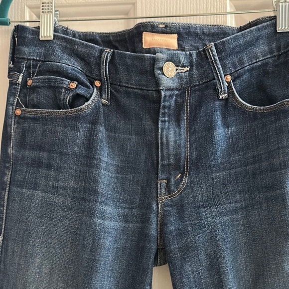 MOTHER Looker High Waisted Distressed Skinny Leg Denim Dark Wash Women’s 26 - Picture 2 of 13